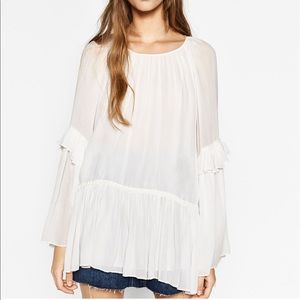 zara voluminous frilled top
